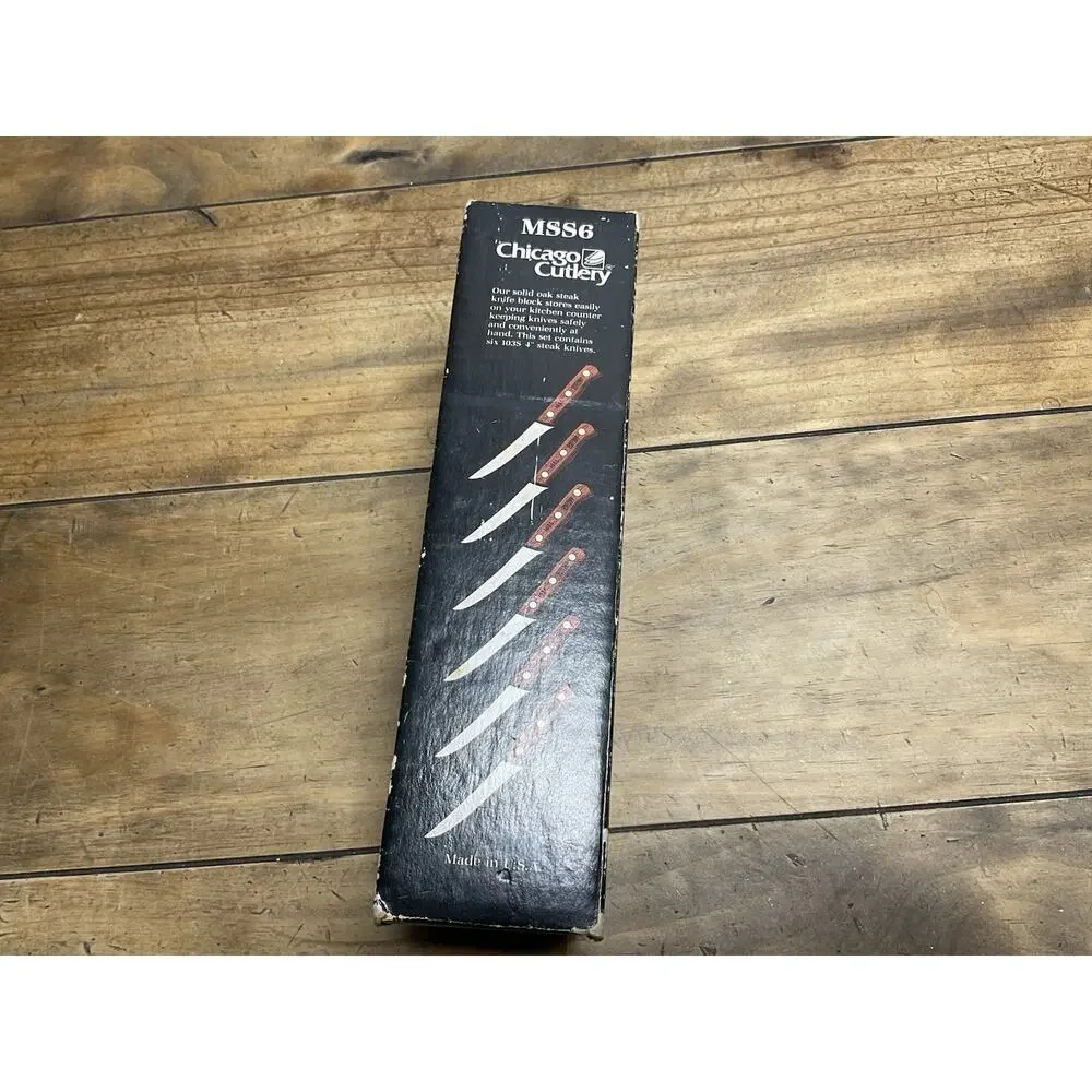 Chicago Cutlery Set of Six 103s Steak Knives w/ Block MSS6 4